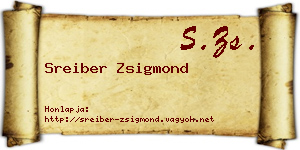 Sreiber Zsigmond névjegykártya